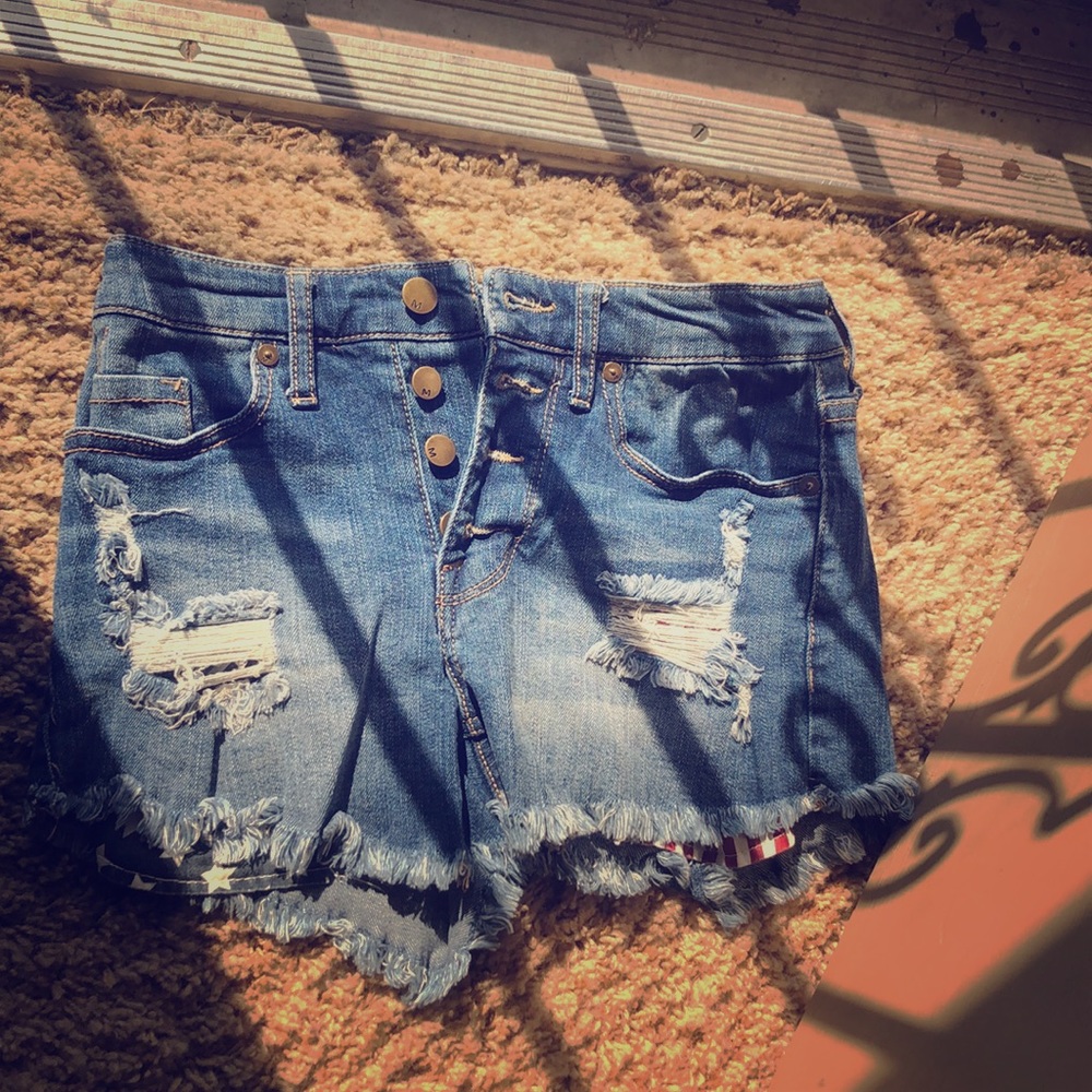 High rise shorts denim